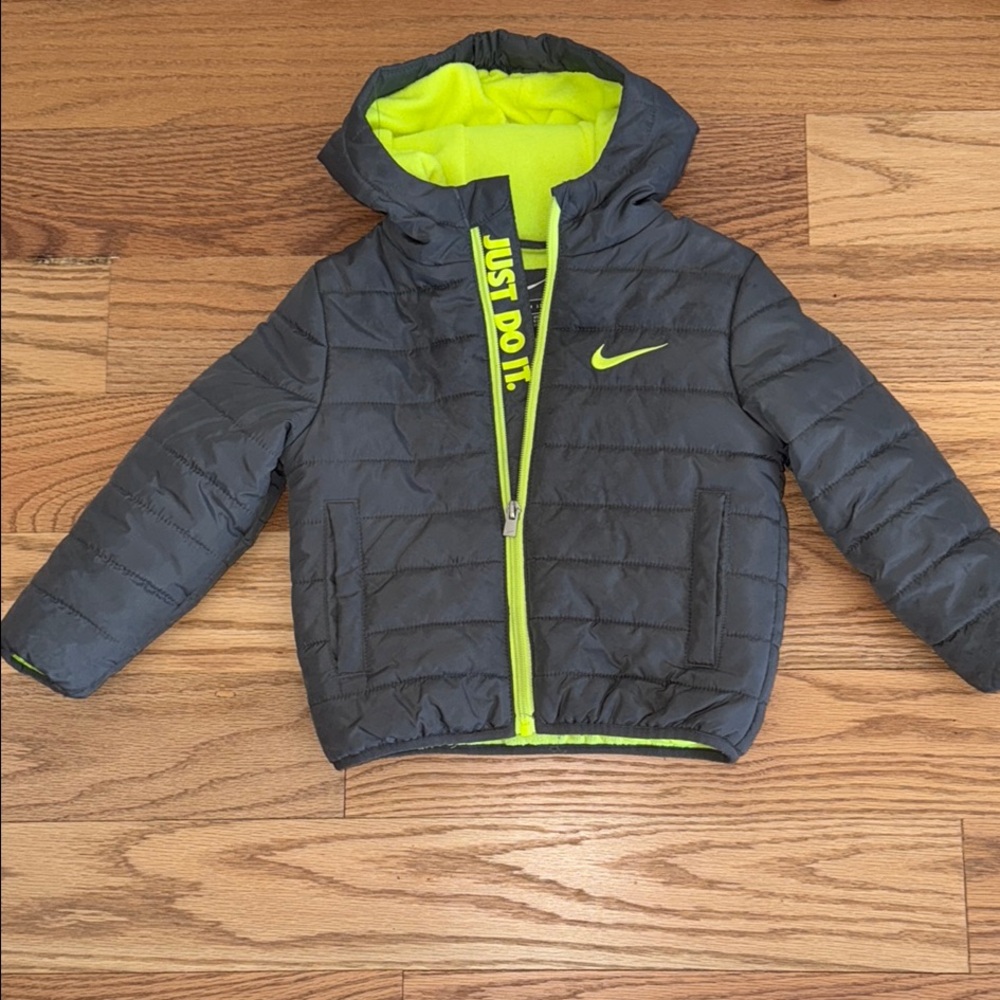 Nike Kids Spring Gray and Neon Green Jacket
